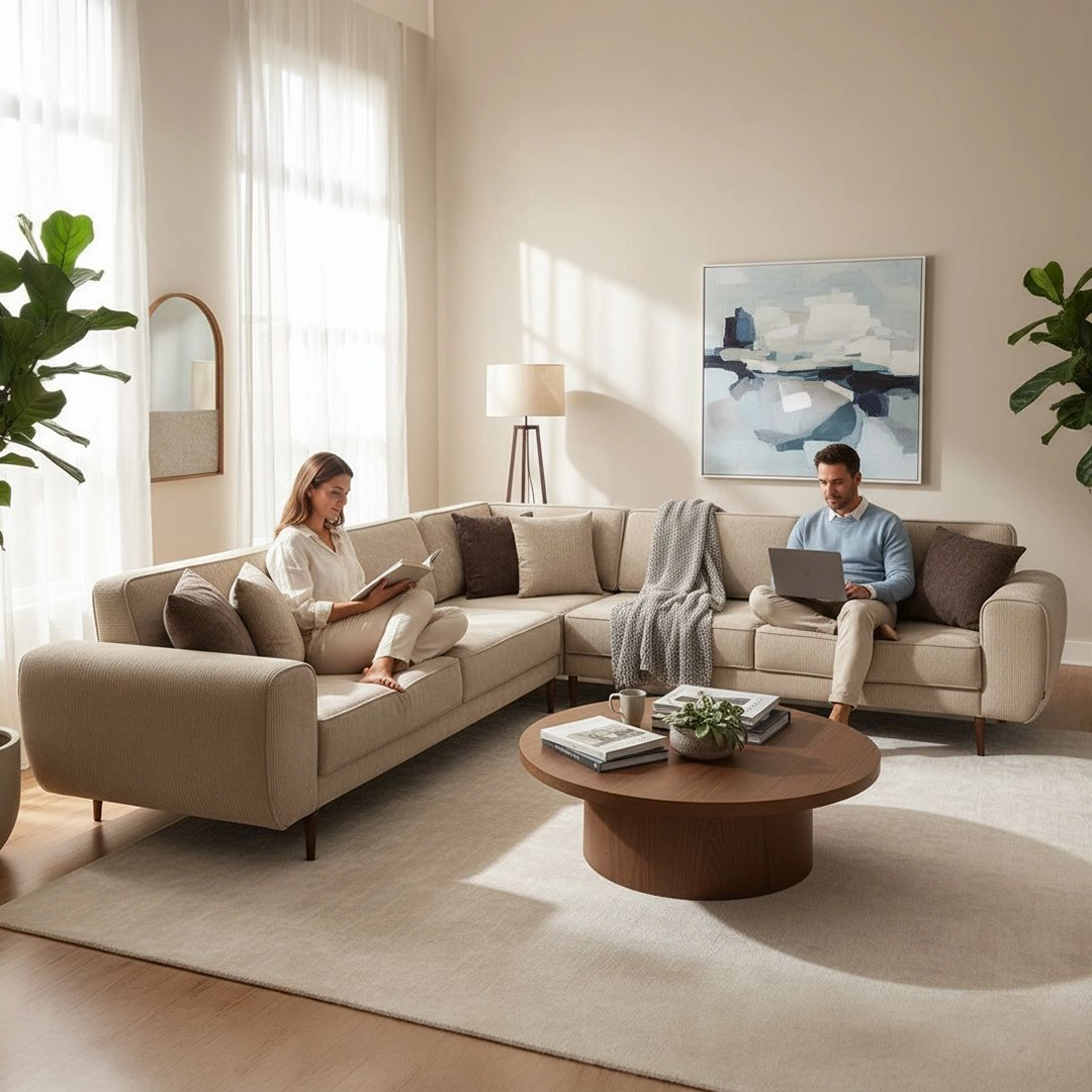 Lora Beşli Köşe Koltuk | Geniş ve Modern Köşe Koltuk Takımı